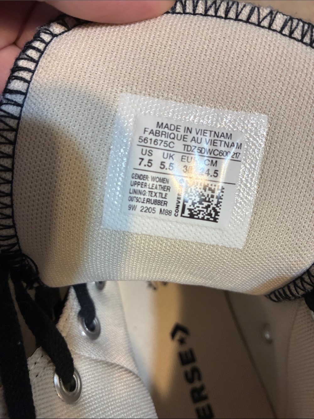 Converse Size 7.5 Black & White High-Top Platform Sneakers - Picture 7 of 11